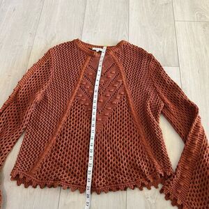 Another Love MESH EMBROIDERY SWEATER GINGERBREAD size L